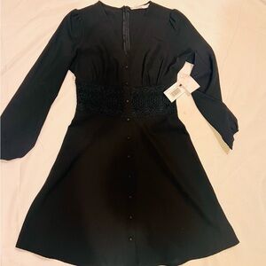 JustFab Elegant Black Long Sleeve Dress